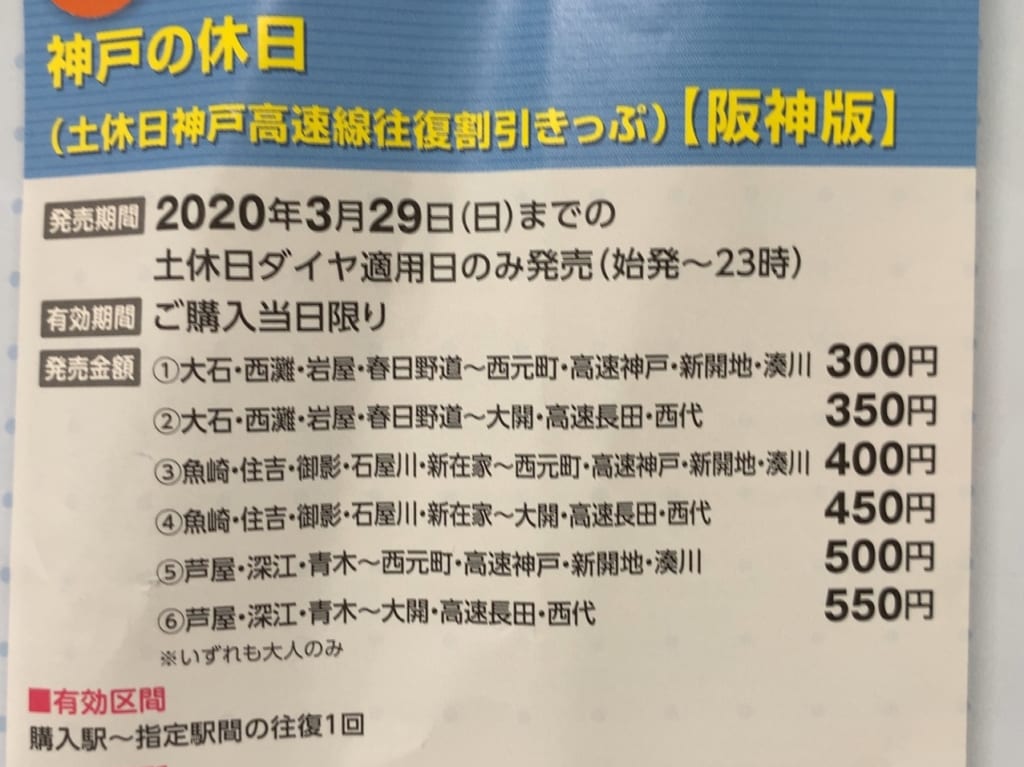 阪神＆高速神戸割引チケット
