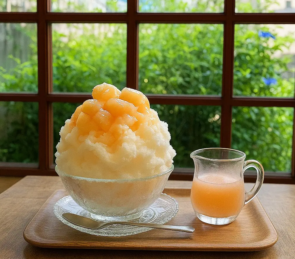 【神戸市灘区】阪急王子公園駅すぐ『Nim.cafe』さんで、贅沢なかき氷をいただきました(≧▽≦) 桃が重たすぎて氷が沈んでいく…。