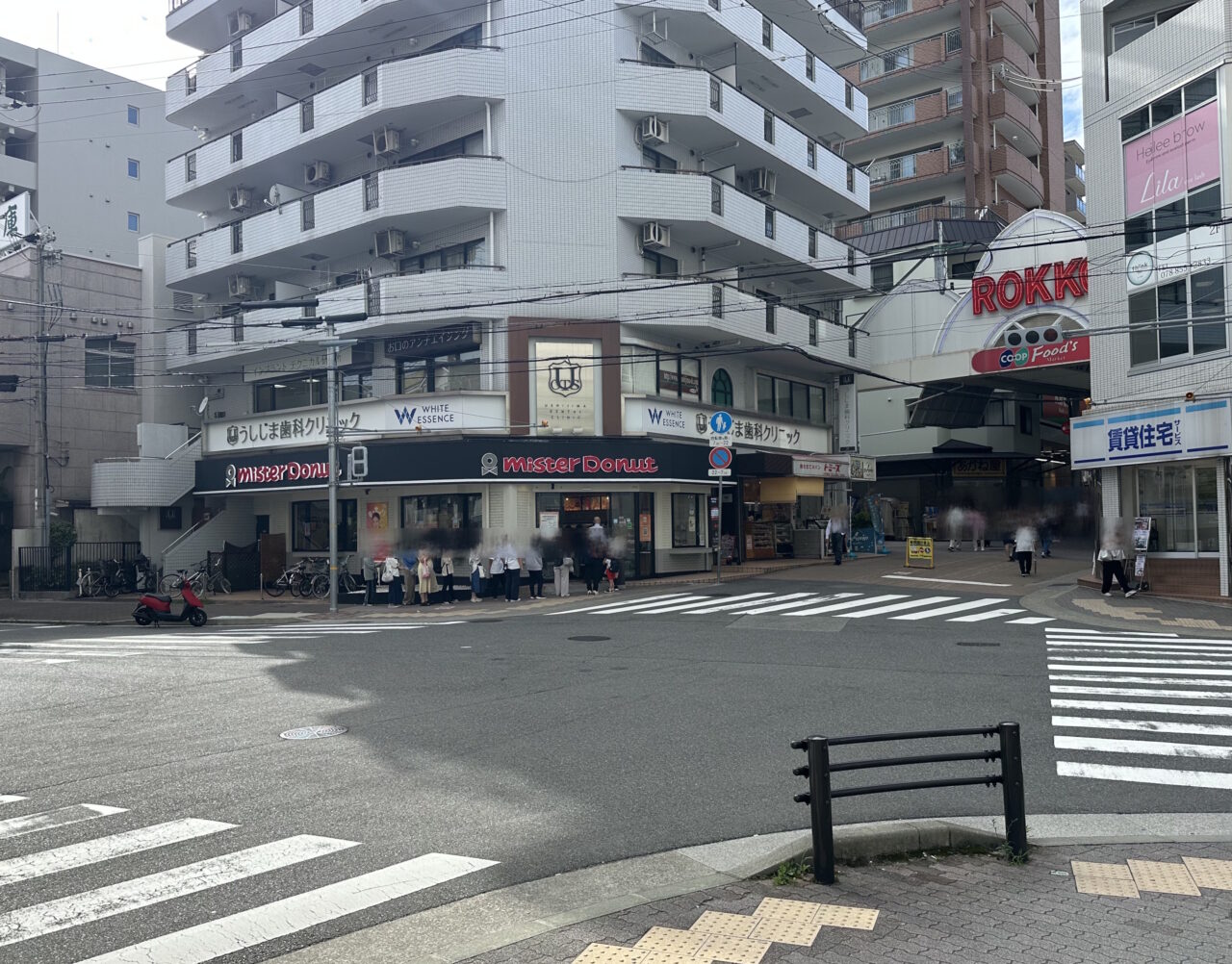 【神戸市灘区】ミスタードーナツ六甲道ショップ前に行列! 話題の「もっちゅりん」は時間・数量限定販売に