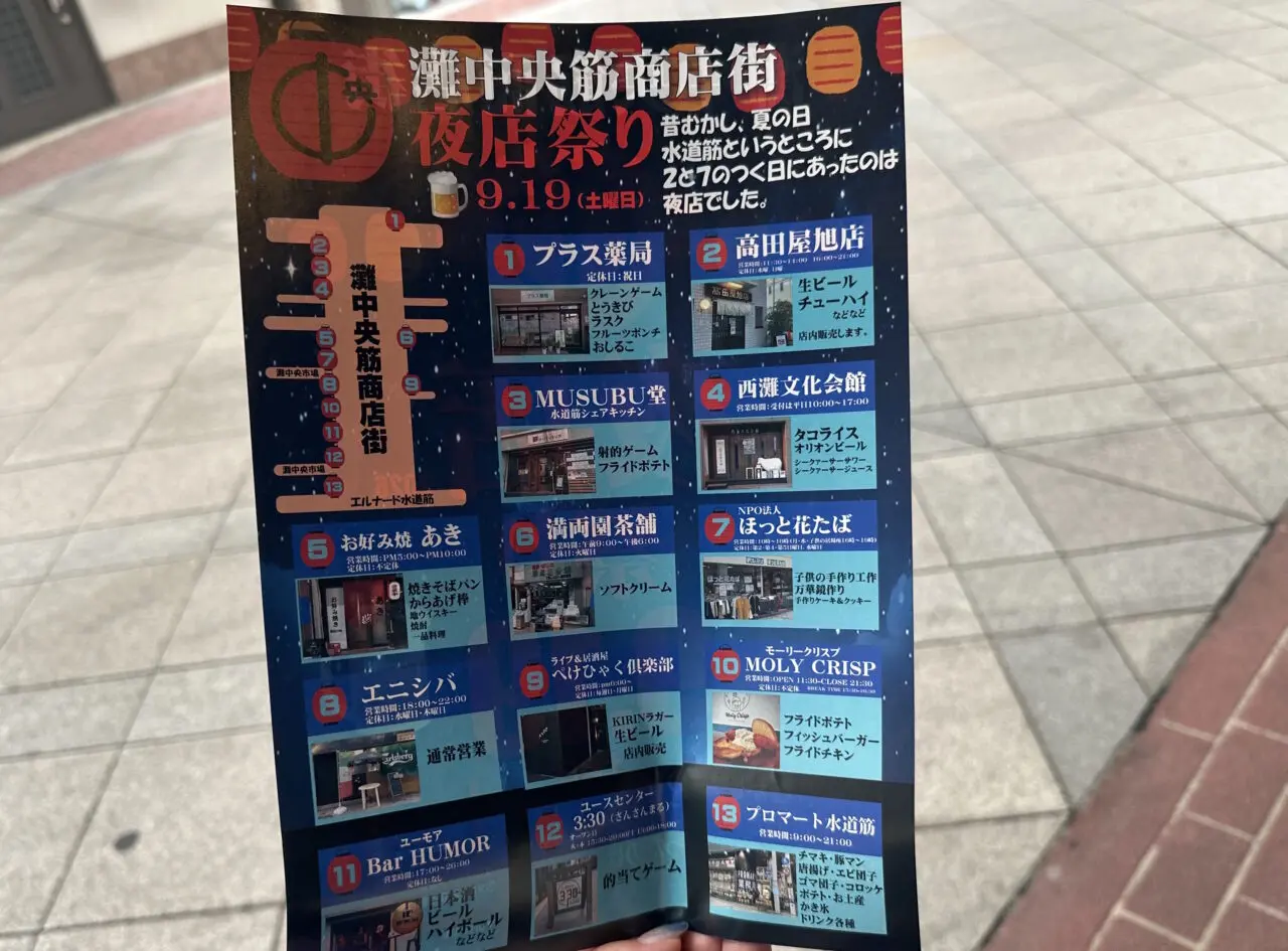 【神戸市灘区】水道筋の夜がにぎやかに♪ 9月19日「夜店大通り」＆「灘中央筋商店街 夜店祭り」が開催！